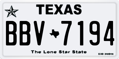 TX license plate BBV7194