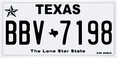 TX license plate BBV7198