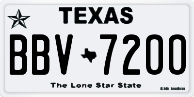 TX license plate BBV7200