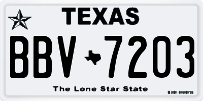TX license plate BBV7203