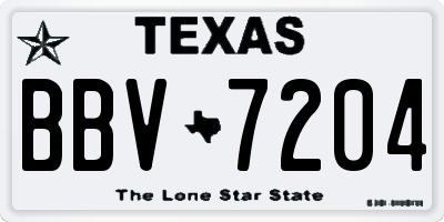 TX license plate BBV7204