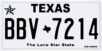 TX license plate BBV7214