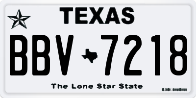 TX license plate BBV7218