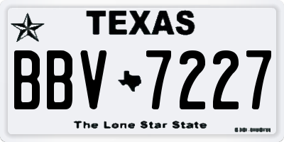 TX license plate BBV7227