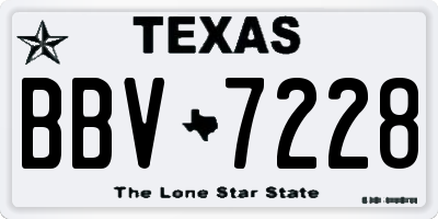 TX license plate BBV7228