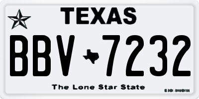 TX license plate BBV7232