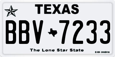 TX license plate BBV7233