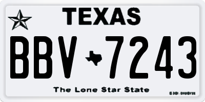 TX license plate BBV7243