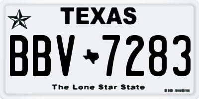 TX license plate BBV7283