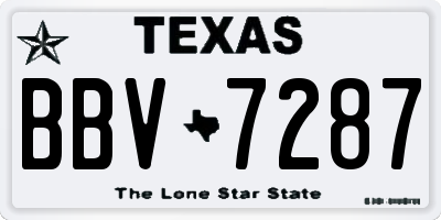 TX license plate BBV7287