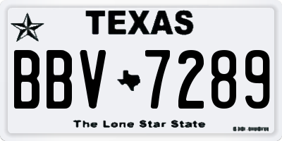 TX license plate BBV7289