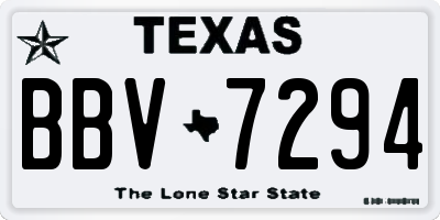 TX license plate BBV7294