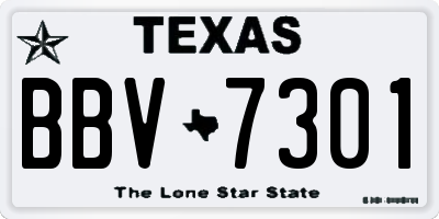 TX license plate BBV7301