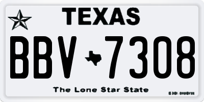 TX license plate BBV7308