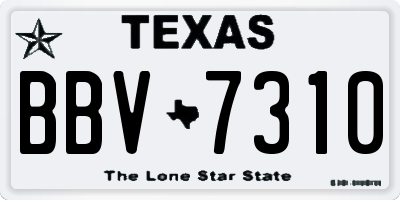 TX license plate BBV7310