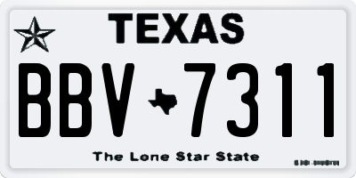 TX license plate BBV7311