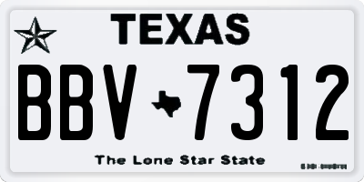 TX license plate BBV7312