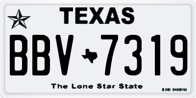 TX license plate BBV7319