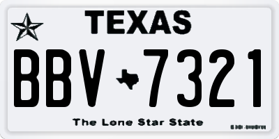 TX license plate BBV7321