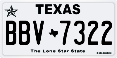 TX license plate BBV7322