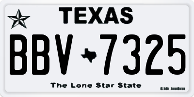 TX license plate BBV7325