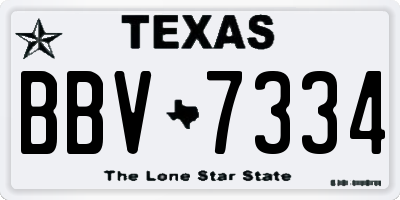 TX license plate BBV7334