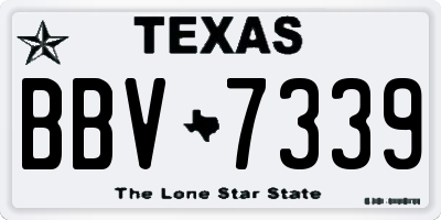 TX license plate BBV7339