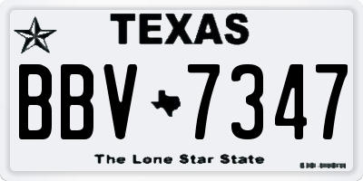 TX license plate BBV7347