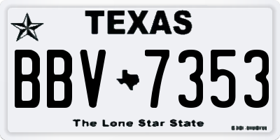 TX license plate BBV7353