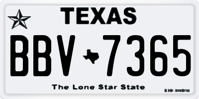 TX license plate BBV7365