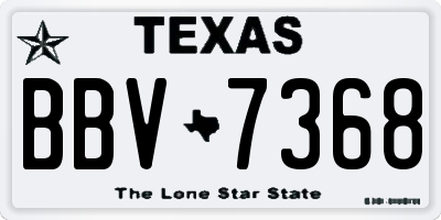 TX license plate BBV7368