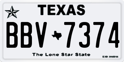 TX license plate BBV7374