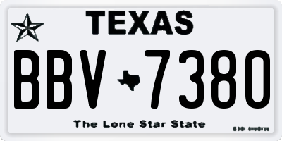 TX license plate BBV7380