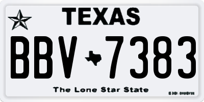 TX license plate BBV7383