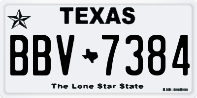 TX license plate BBV7384