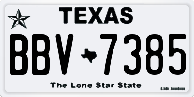 TX license plate BBV7385