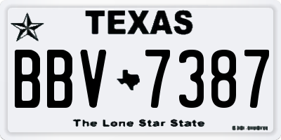 TX license plate BBV7387