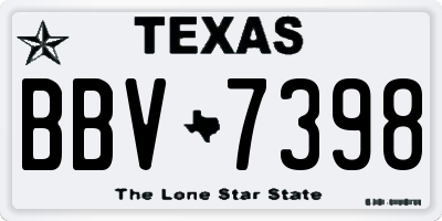 TX license plate BBV7398
