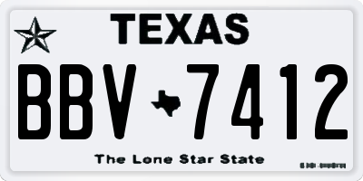 TX license plate BBV7412