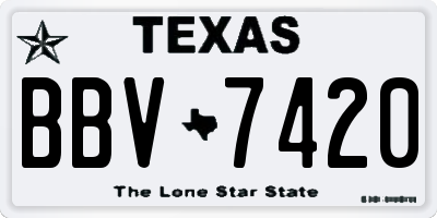 TX license plate BBV7420