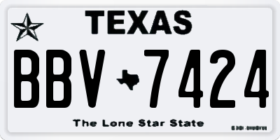TX license plate BBV7424