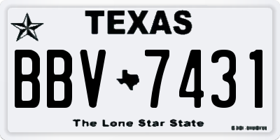 TX license plate BBV7431