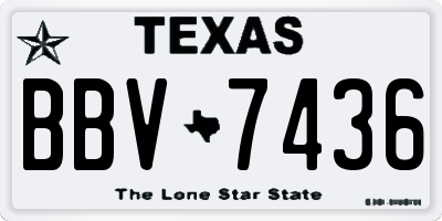 TX license plate BBV7436