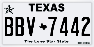 TX license plate BBV7442