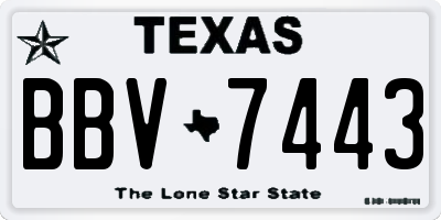 TX license plate BBV7443