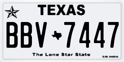 TX license plate BBV7447