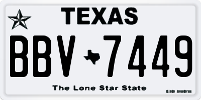 TX license plate BBV7449