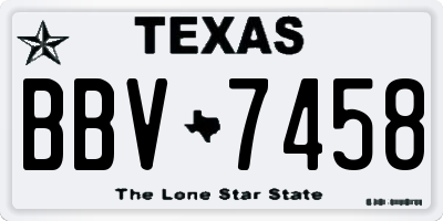TX license plate BBV7458