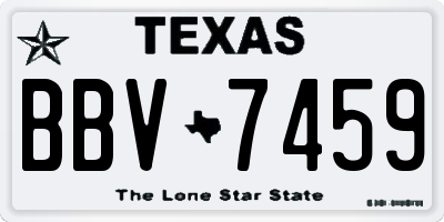 TX license plate BBV7459
