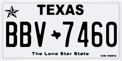 TX license plate BBV7460